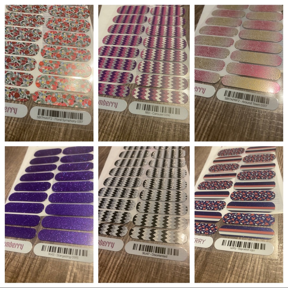 6 new full strips assorted jamberry nail strips